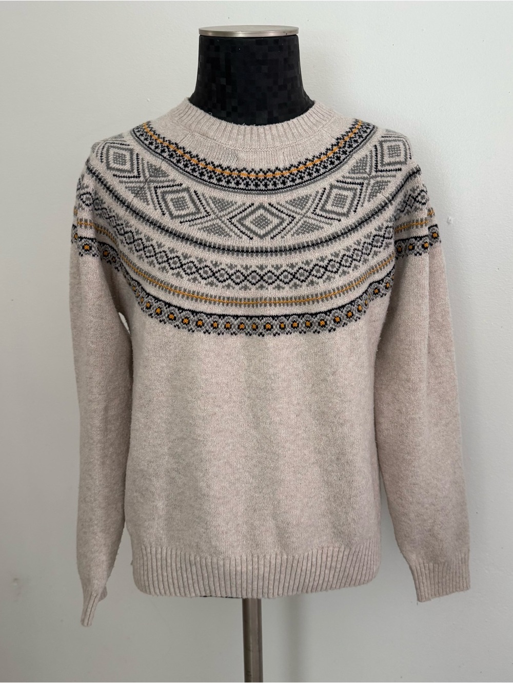 Weatherproof Vintage Crewneck Fair Isle Sweater Cream